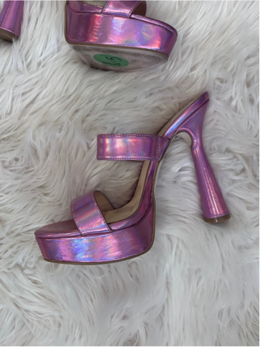 Jessica Simpson Sempira Platform Heel Pink Iridescent Heels Metallic 8.5 - Picture 2 of 7